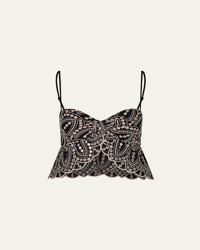 Lunch Date Eyelet Cropped Top